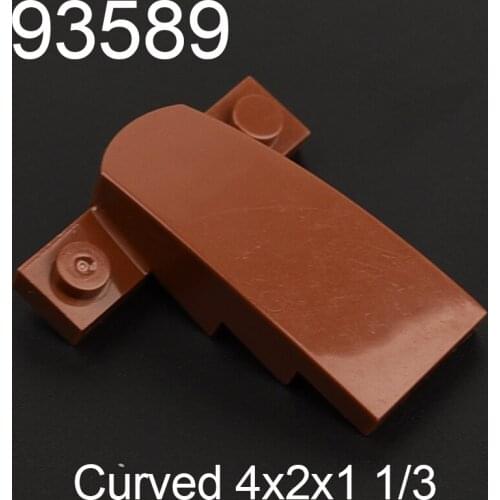 10PCS 93589 Wedge Curved 4x2x1 1/3 with 1x4 Base Building block accessories parts MOC DIY Education Build Toys Brick