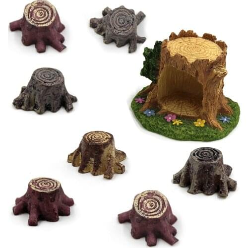 New 10pcs/lot Crafts Decorations Miniature Multicolour Tree Stump Fairy Terrarium Christmas Xmas Party Garden Gift
