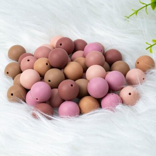 100 PCS 12-15 MM Round Silicone Loose Beads Food Grade Baby Chewable Teething Toys Accessories DIY Necklace Jewelry Making