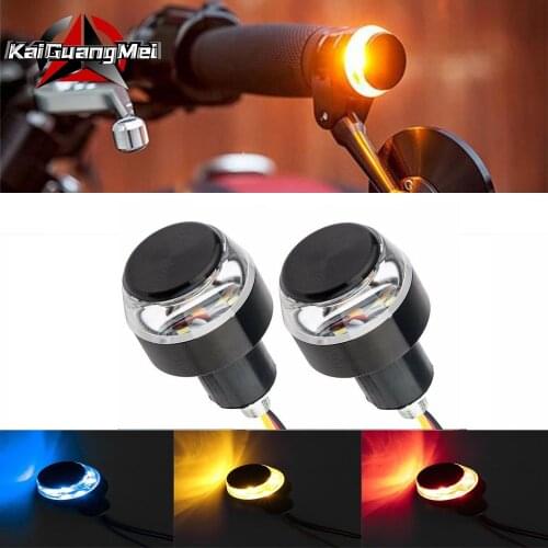 2x Motorcycle LED Handle Lights DC Turn Signal Light Handlebar End Blinker Side Marker Hand Lamp White Yellow Red Blue Green 12v