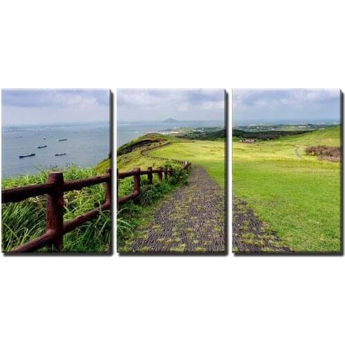 3 Piece Canvas Wall Art - Landscape of Jeju Island, South Korea - Modern Home Decor Drop shipping