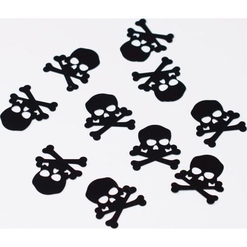 30g Black Pirate Skull PVC Confetti Crossbones Halloween Birthday Wedding Party for kids Sign Mark Table Scatters Decorations