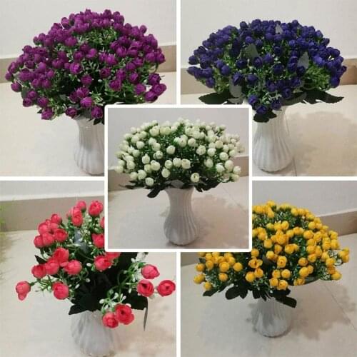 36 Heads Artificial Flower Mini Rose Silk Flower For Wedding Home Living Room Bedroom Decoration