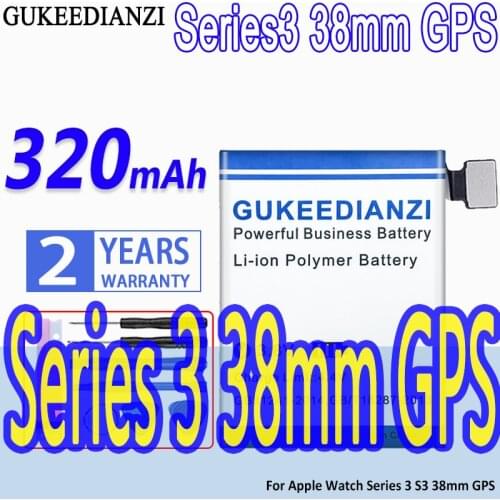 High Capacity GUKEEDIANZI Battery Series3 38mm GPS 320mAh For Apple Watch Series 3 S3 42mm GPS