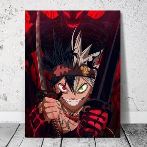 Asta Black Clover Anime Manga Poster Decoration Print Wall Art Canvas Bedroom Study Living Room Home Decor Painting