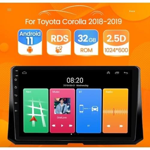 Android 11 2+32G 2.5D RDS Car Radio for Toyota Corolla 2018 2019 GPS Navigation 2din Wifi support Carplay Steering Wheel Control