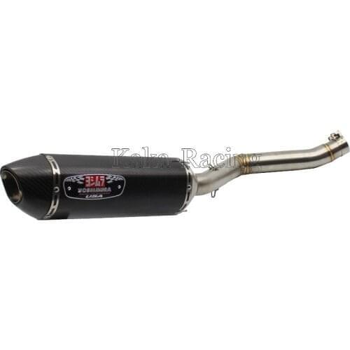 Benelli TRK502 2017 Motorcycle Exhaust Full System Slip On Mid Link Pipe with Yoshimura Exhaust Muffler Carbon Fiber DB Killer