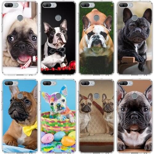 French Bulldog Puppy Case For Huawei Honor 10 9 20 Lite 9X 8X 8A Pro 7A 7X Y5 Y6 Y7 Y9 2019 V20 V30 Soft Phone Cover Coque