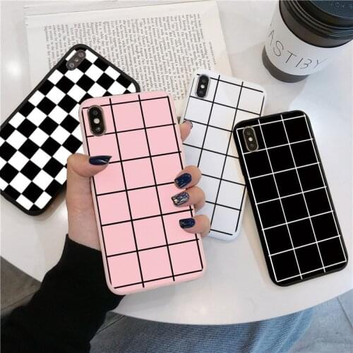 Checkerboard Plaid Case For Huawei Y6P Y5P Y7P Y8P P30 P20 Mate 20 10 P40 Pro Plus Lite E Y6 Y7 Y9 P Smart Z 2019 2020 TPU Cover