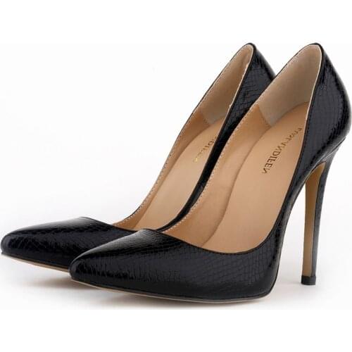 European And American Small Crocodile Pattern Pointed Stiletto Single Womens Shoes Fashionable Sexy Party High Heels