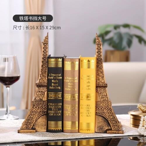 European Eiffel Tower Bookend Home Decor Creative Resin Crafts Book Shelf bookends Office decoration home decoration accessories