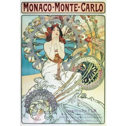 Painting Wall Art 5d Alphonse Mucha Flower Girl Diamond Handmade Full Round Drill Embroidery Cross Stitch Picture Mosaic Gifts