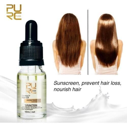 PURC Coconut Oil Hair Care Products Straightening Prevent Hair Loss Repair Frizz Dry Hair Scalp Treatment 10ml