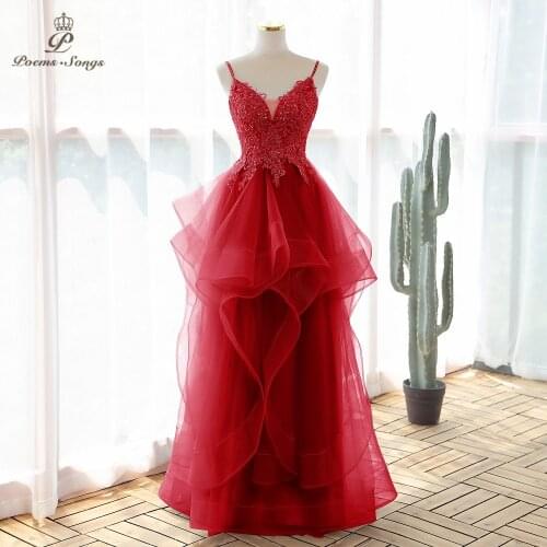 Beautiful Sexy Red color Evening dress 2020 prom dresses evening gowns vestidos de fiesta robe de soirée de mariage