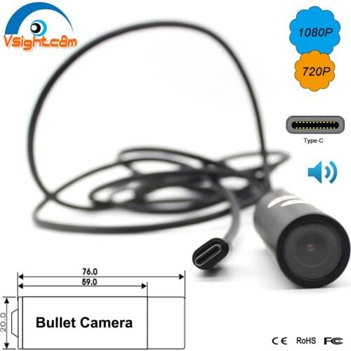 1080P Mini Bullet USB Camera Type-C Interface With Mic Suppoted OTG for intelligent machine/Android Device Helmet Police popular