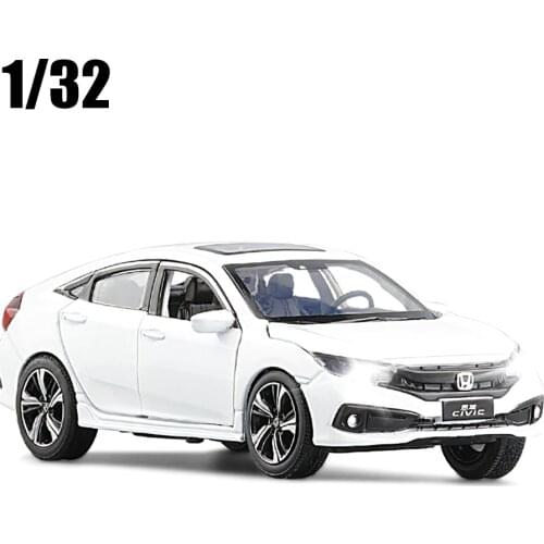 1/32 Simulation 2019 Honda Civic Toy Model Alloy Die Casting With Sound And Light Toy Car Childrens Birthday Gift Free Shipping