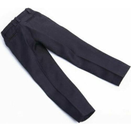 1/6 Scale Mens Black Trousers Pants Costume W/Belt Fit 12'' Solider Figure Male Male Body
