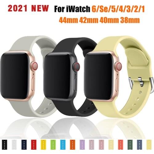 Soft Silicone Sport Strap For apple Watch Series 6/Se/5/4 42mm 44mm watchband Bracelet Belt For iWatch Band 6 5 4 3 21 38mm 40mm