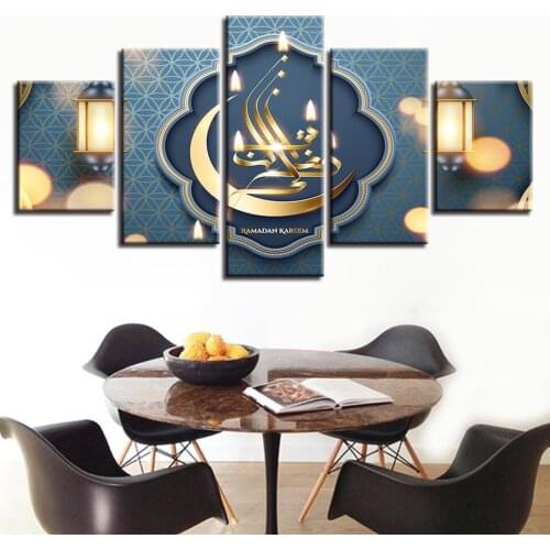 3D DIY Full Square Diamond painting 5 Pieces"Islam Allah The Qur'An Muslim"Diamond mosaic Diamond Embroidery Home decoration