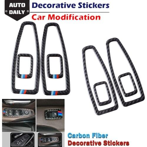 Carbon Fiber Stickers Car Interior Door Panel Trim Decorative Stickers Fit For BMW 3 Series F30 2013-2015,GT F34 2013-2017
