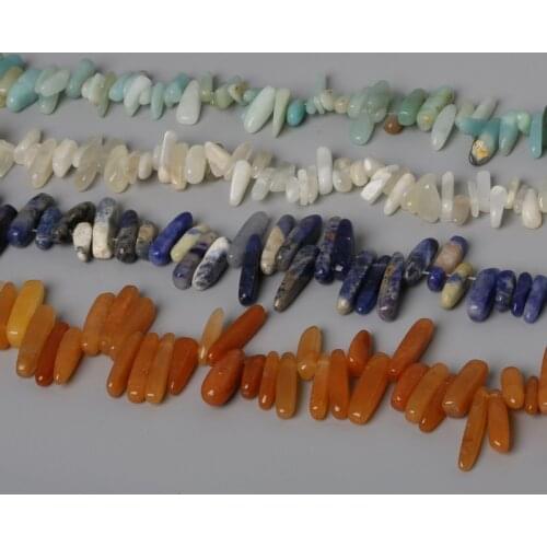 New Arrival! 10-30mm Natural Stone Chip Beads for Necklace Strand 38cm: Amazon Moon Stone Sodalite Unakite Approx 50pcs