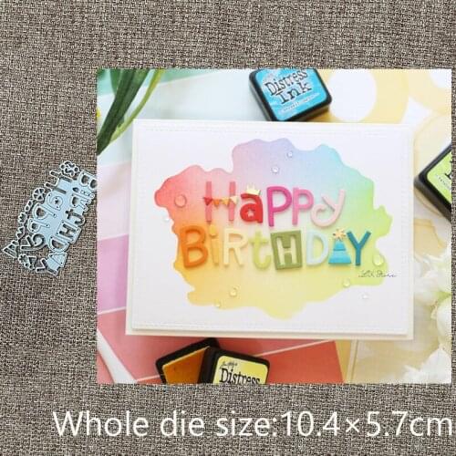 New Design Craft Metal stencil mold Cutting Dies happy birthday letters scrapbook die cuts Album Paper Card Craft Embossing