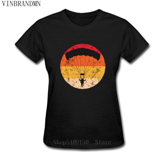 Paramotor Parachute T Shirt Sky Diving Tshirt Vintage Paragliding T Shirt Women Retro Paraglider T-Shirt Lady Sky Diver Clothing