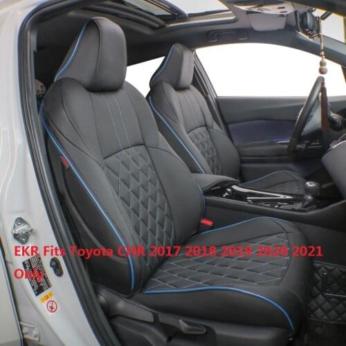 EKR Custom Fit Full Set Car Seat Covers for Select Toyota CHR 2017 2018 2019 2020 2021 - Leatherette