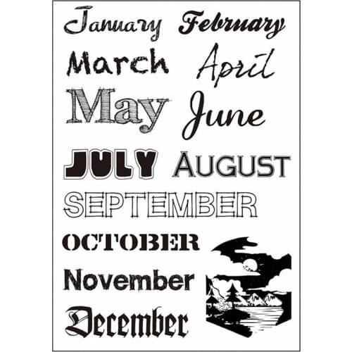 ZFPARTY Monthes Transparent Clear Silicone Stamp/Seal for DIY scrapbooking/photo album Decorative clear stamp sheets