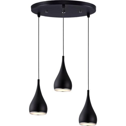 Nordic aluminum zinc alloy office bedroom bedside dining room Black/White/Chrome chandelier lamps