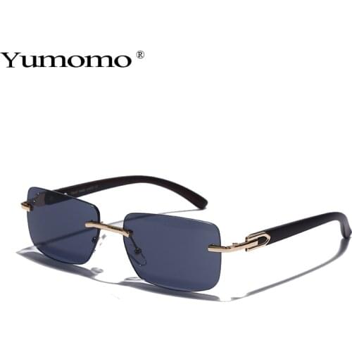 2020 Vintage Rectangle Sunglasses Men Luxury Brand Design Sunglasses Rimless Shades Wholesale Retro Eyewear for Women Driving