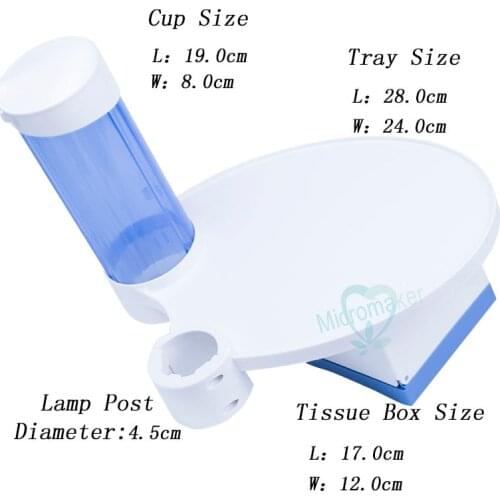 Dental Chair Scaler Tray 3IN1 Disposable Cup Storage Holder With 45mm Paper Tissue Box