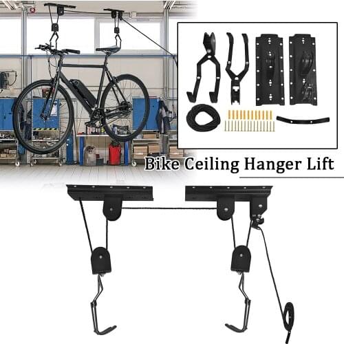 Bike Display Rack Made of Black Epoxy-coated Heavy-duty Steel Mountain Bike Suspension Rack Lifting Weight 60 Kg