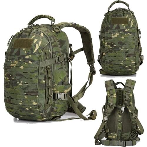 Tactical Military Backpack Hiking Outdoor Hunting Bag EDC Tactical Gears Laser Cut Molle PALS Multicam Bag 25L Camping Sport Bag