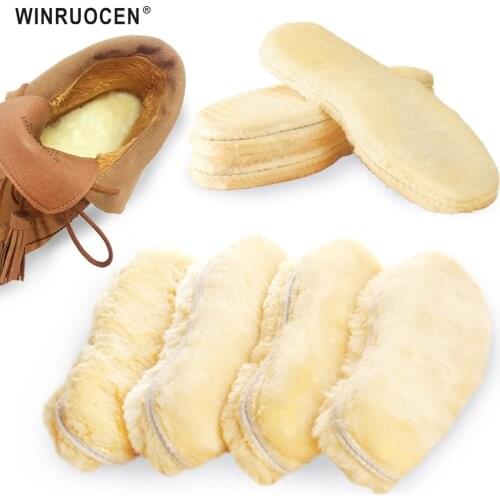 WINRUOCEN Unisex thermal insoles for shoes winter Snow Boots pad imitation wool warm insoles Heated insert cushion