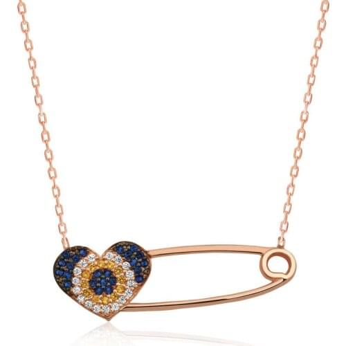 Tevuli 925 Sterling Silver Heart Hook Needle Womens Necklace