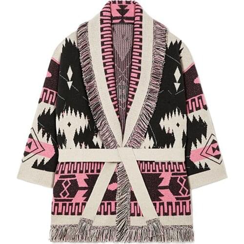 2021 Spring Luxury High Quality Women Tassel Wool Knitted Cardigans Sweater For Female Casual Bohemian Coat