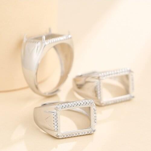 10*14mm 925 STERLING SILVER Semi Mount Bases Blanks base blank Pad rings ring Setting set jewelry gift A5473
