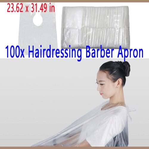 100pcs Disposable Hair Cutting Cape, Waterproof Salon Barber Shop Capes Apron, Hairdressing Gown, 0x80cm