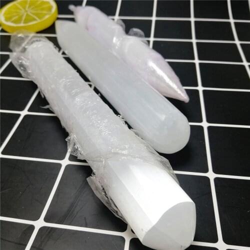 160mm Natural Quartz Crystal Massage Wand Selenite Massage Wand Large Healing Crystal Stone Yoni Massage Stick As Women Gift