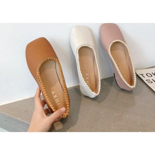 2020 spring autumn high quality solid color casual loafers fashion wild lightweight ladies flat shoes Slip-On Round Toe W38-24