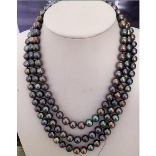 3 row stunning 7-8mm multicolor freshwater pearl necklace 18"19"20"