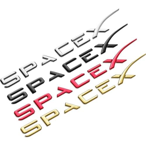 3D ABS SPACEX Badge Emblem Letters Word Sticker Car Tuning For Tesla Model 3 X Y S Rear Tailgate Trunk Nameplate