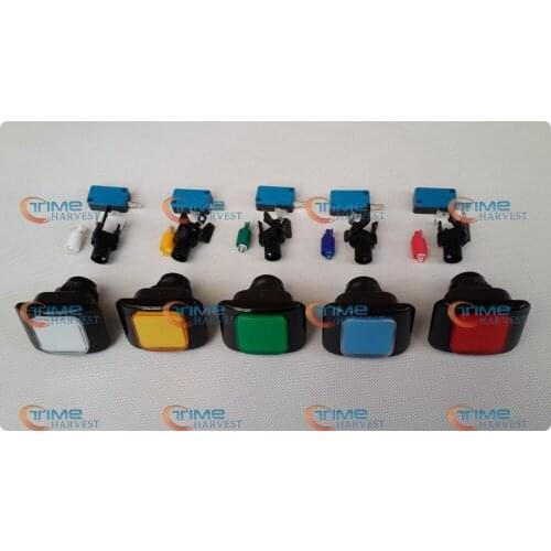 50 pcs 37*50mm rectangle button with switch and led lamp slot machine button casino pushbutton for Casino Slot Game Machine