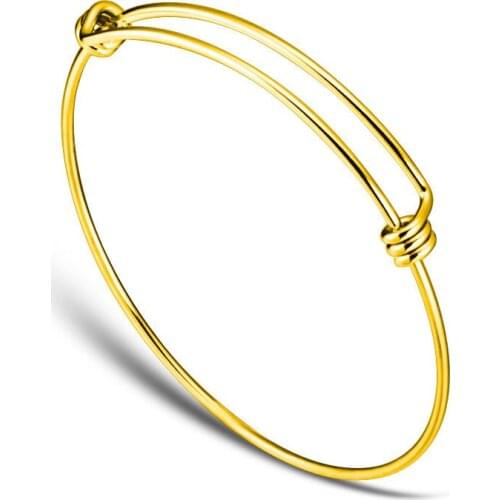 50pcs Hot style 316L titanium steel stainless steel vacuum gold coil bracelet bracelet&Bangles 1.6mm