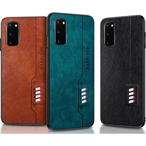 50pcs/lot PU Leather Soft Edge Back Phone Case For Samsung Galaxy S8 Plus S20 Ultra Note 10 Pro A10S A20S A51 A71 Cover Coque