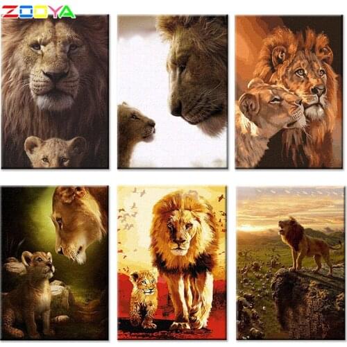 5d diy full square rhinestones painting lion diamond embroidery animal diamond painting Big animal 3d diamond mosaic gift 1jm02