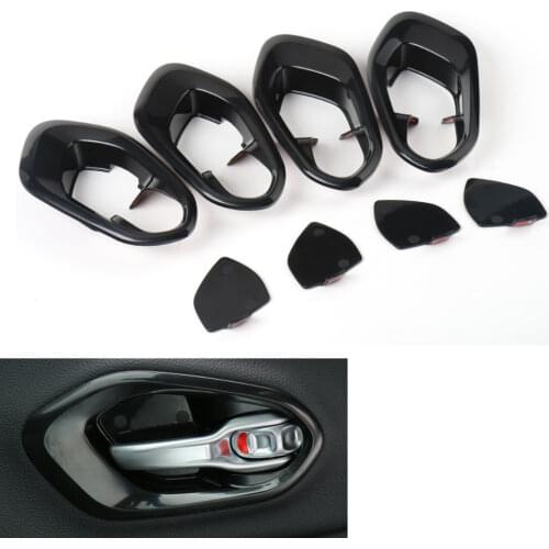 8pcs ABS Car Inner Door Handle Bowl Full Covers Trim Panel Frame Decoration Garnished Bezel For Jeep Cherokee 2014-2016