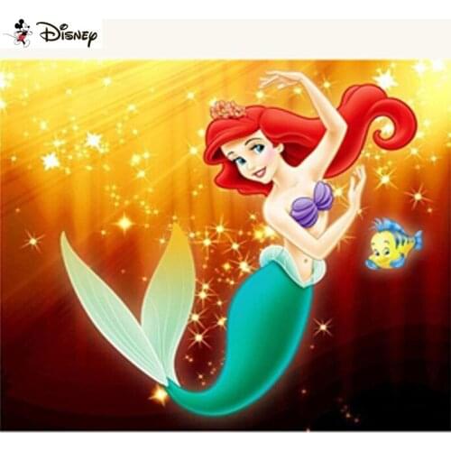 Disney Square/Round Drill 5D DIY Diamond Painting "Cartoon mermaid" Embroidery Cross Stitch Full Rhinestone Decor A30878