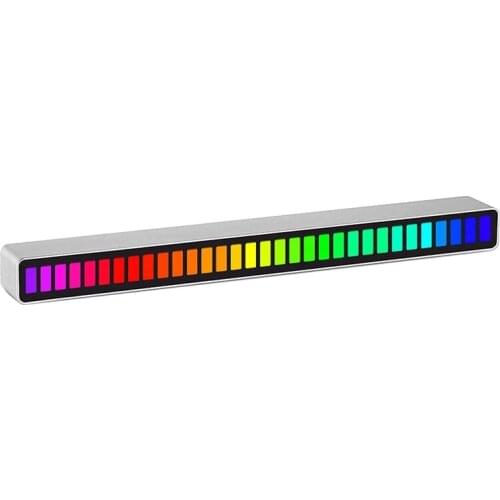 Car Sound Control Light RGB Voice-Activated Music Rhythm Ambient Light with 32 LED 18 Colors Car Decoration Lamp